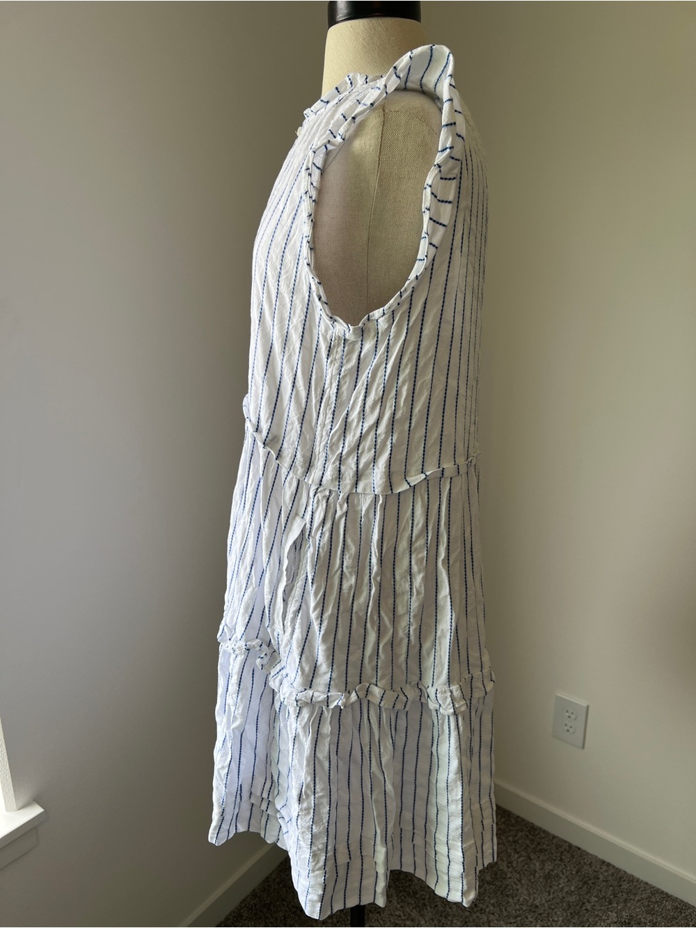 ME+EM Women's Striped Swing Tiered Mini Dress Size 12 - Picture 7 of 12